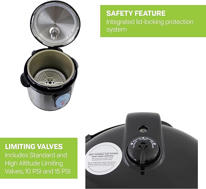 CAREY DPC-9SS Smart Electric Pressure Cooker and Canner, Stainless Steel, 9.5 Qt