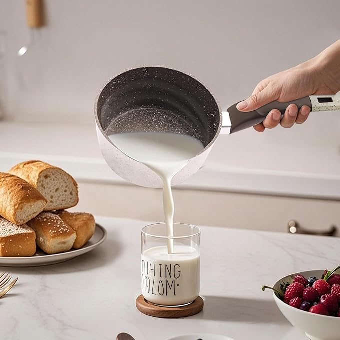 Sauce pan with Lid, 1.3 QT Nonstick Cooking Pan, Non-toxic Healthy Cooking Pot with Stay-Cool Handle, Multipurpose Small Pot PFOA PFAS PTFE Free