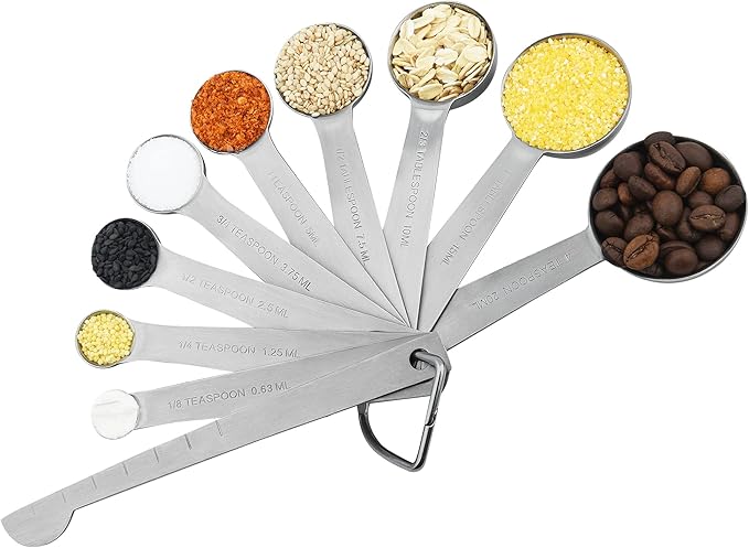 Measuring Cups and Spoons Set, Stainless Steel Measuring Cups Spoons Complete Set of 19pcs Professional Measurer Scoops Ingredients Liquid or Dry Heavy Duty Solid Measurment Cup