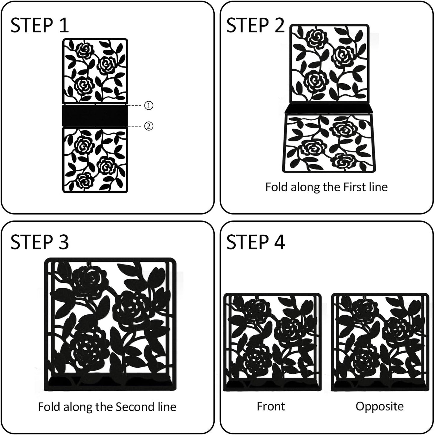 Resama Coffee Filter Paper Holder - Stylish Organizer with Rose Vine Pattern for Kitchen, Cafe, and Office - Decorative Storage Container in Black - Perfect for Home, Dining Room, and Outdoor Use