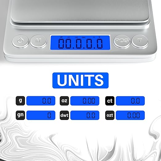 Digital Food Scale for Kitchen with Gram and Ounce – Smart Kitchen Scale for Food Products, Baking, Sourdough Bread Making, Cooking, Weight Loss, Jewelry & Packages (0.1g/3kg)