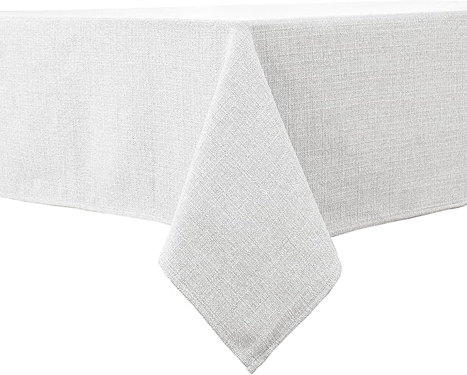 BALCONY & FALCON Rectangle Tablecloth Washable Wrinkle Resistant and Water Proof Table Cloth Decorative Linen Fabric Tablecloths for Dining Parties Kitchen Wedding and Outdoor Use (Owl Gray, 55x95)