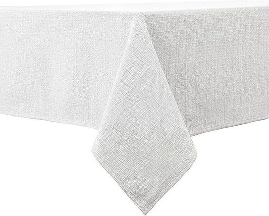 BALCONY & FALCON Rectangle Tablecloth Washable Wrinkle Resistant and Water Proof Table Cloth Decorative Linen Fabric Tablecloths for Dining Parties Kitchen Wedding and Outdoor Use (Owl Gray, 90x132)