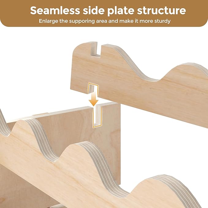 JAXPETY Stackable Wine Rack,6-Tier Wobble-Free Modular Wines Holder,Continuously Store Pinot Bottles,Floor Freestanding Storage Display Shelf for Kitchen Cellar Home Bar(54 Bottle)