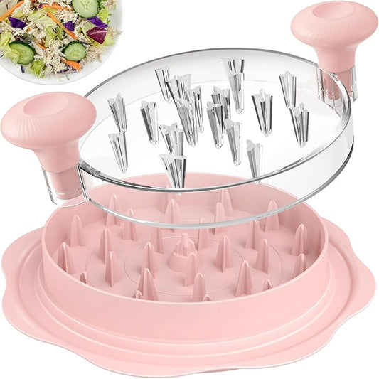 10'' Pro Chicken Shredder Tool Twist Large for Kitchen, BPA-Free Food-Safe Meat Grinder, Visible Chicken Breast Meat Shredder with Strong Anti-Slip Bottom & Ergonomic Handle, Pink
