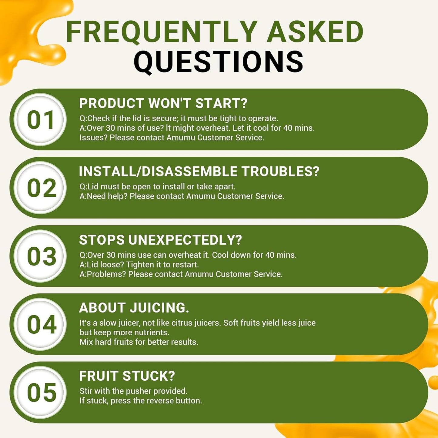 AMZCHEF Juicer Machines, 5.8" Extra Self-Feeding Cold Press Juicer for Whole Vegetable & Fruit, Juice Extractor Machine with Large Auger & Triple Strainers, Easy to Clean, High Juice Yield, Green