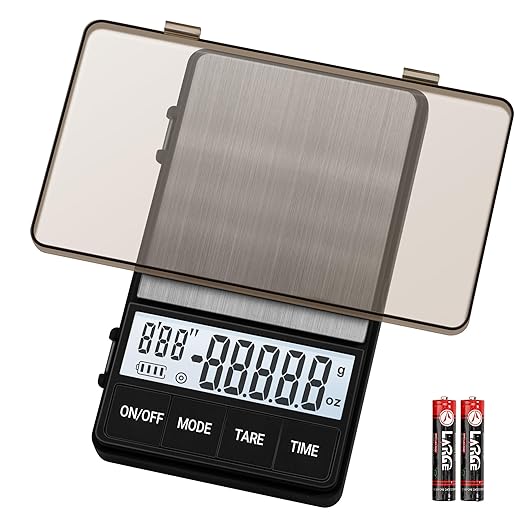 Digital Coffee Scale with Timer,Espresso Scale 1000g x 0.1g Mini Barista Scale,Pocket Food Scale Gram and Ounces with LCD Display/Auto-Off/Tare Function(Batteries Included)