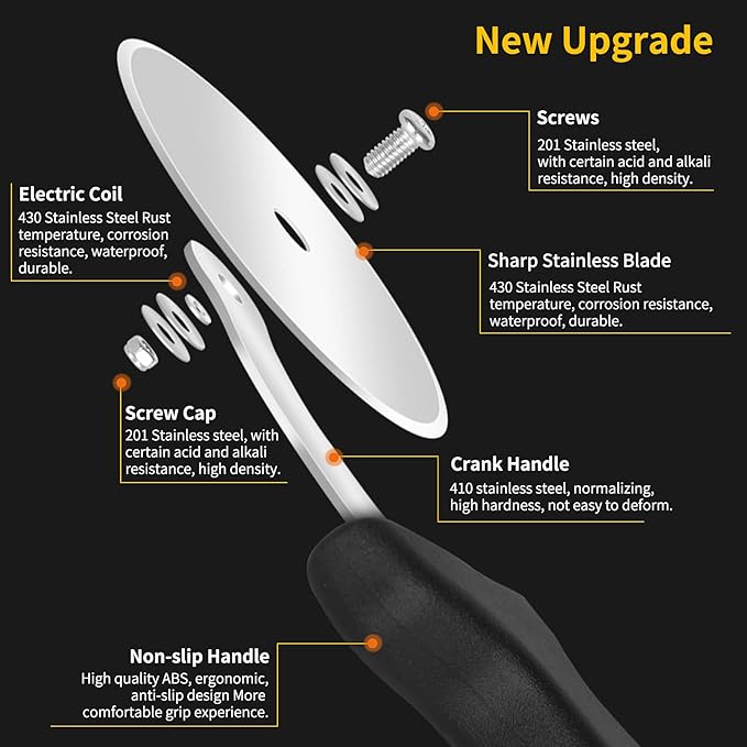 Pizza Cutter Wheel, Stainless Steel Slicer, 9.33-Inch Super heavy 173g, Sharp funny Classic Cutters, Kitchen Gadget with finger guard protects, For Pizza Lovers for easy dishwasher cleaning