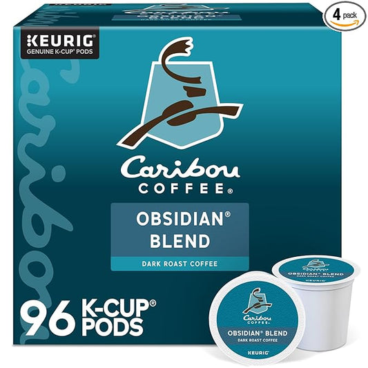 Caribou Coffee Obsidian Keurig Single-Serve K-Cup Pod, Medium Roast Coffee, 96 Count