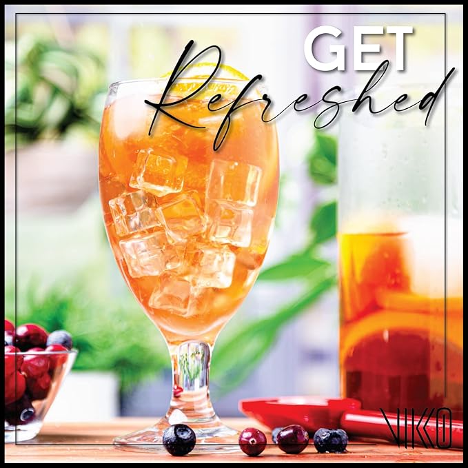 Vikko Classic Goblet Party Glasses, Iced Tea Glasses 20 Ounce, Set of 6 Goblets, Water Glasses, Dishwasher Safe Durable Glassware