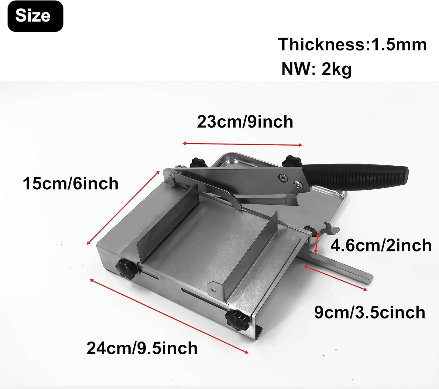 Meat slicer, GrillFancy stainless steel heavy manual frozen meat slicer, beef and lamb roll food slicer, suitable for home cooking, Cheese slicing, BBQ slicing, easy to use