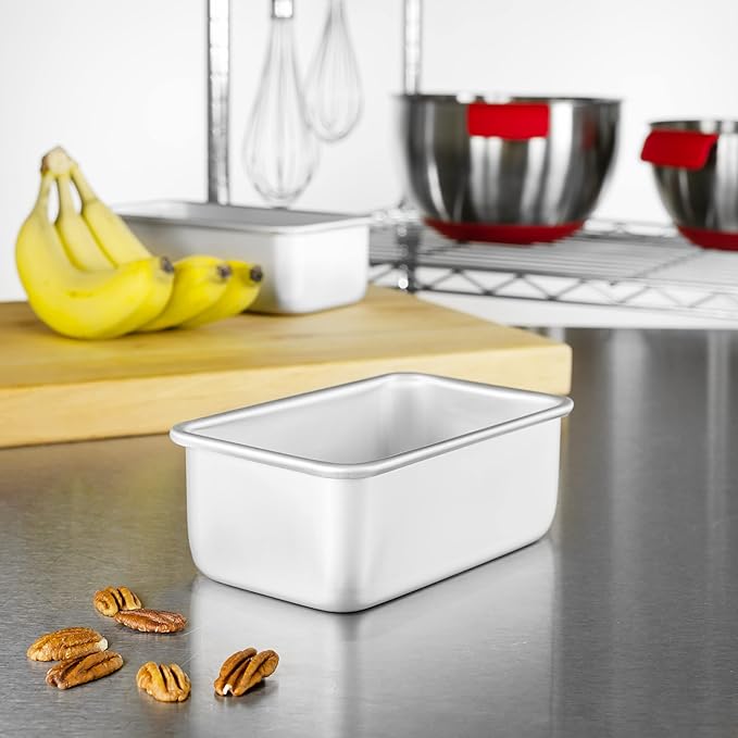 Fat Daddio's BP-5641 Anodized Aluminum Bread Loaf Pan, 6.375 x 3.75 x 2.75 Inch