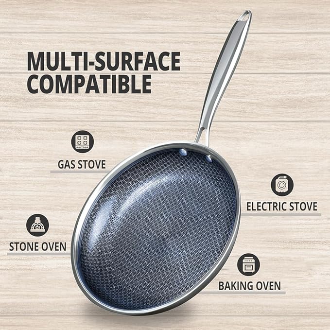 THE COOK'S COMPANY Non-Stick Frying Pan - Premium Skillet for Everyday Cooking, Nonstick Pan for Easy Cleanup, Durable Pan for Versatile Cooking Needs (Size: 9.5inch)