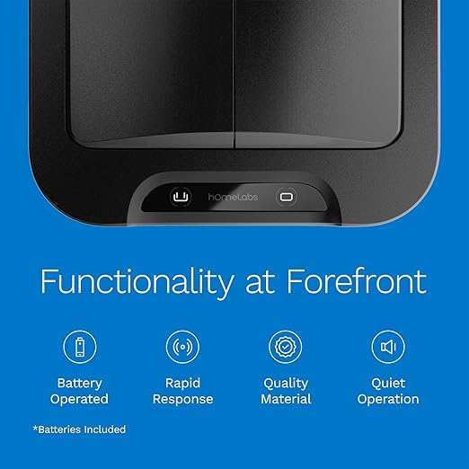 hOmeLabs - 13 Gallon Kitchen Trash Can - Retractable Automatic Sensor Butterfly Lid, Space-Saving Design, Easy to Clean, Battery-Operated with Batteries Included - Matte Black