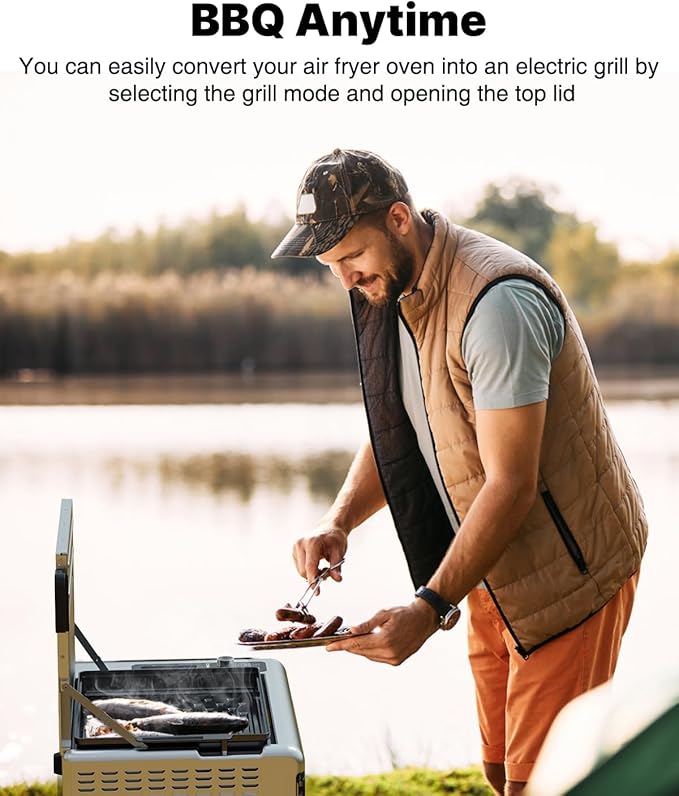 JOYAMI Air Fry Countertop Oven, 18QT 1600W Convection Oven and Indoor Grill Combo with See-Through Window for Air Fry, Bake, Dehydrate, Toast, 6 Nonstick Accessories