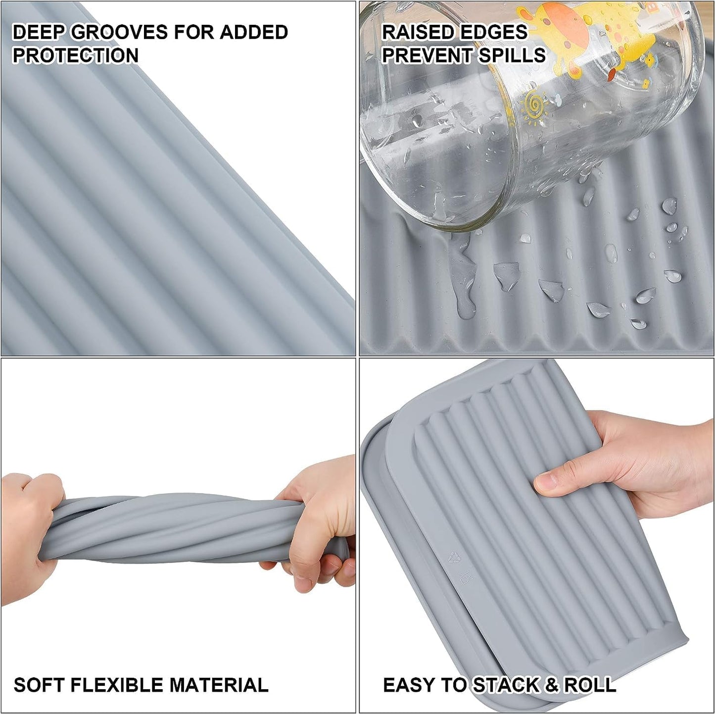 Silicone Trivets for Hot Pots&Pans-Trivet Mat-Hot Pads for Kitchen-Versatile Trivets for Hot Dishes-Heat Resistant Mats for Counter&Table, Pot Holders Drying Mat (9x12) Pack 2 Navy