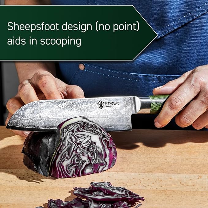 HexClad Hybrid Nonstick 5-Piece Cookware Set, 14" Pan with Lid, 14" Wok with Lid, and 7" Santoku Knife, Stay-Cool Handles, Dishwasher and Oven-Safe, Induction Ready, Compatible with All Cooktops