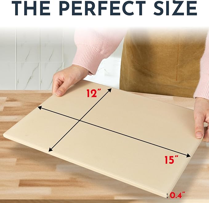 Crack-Resistant, Easy-to-Clean Pizza Stone for Oven Set – 15 x 12 inch Pizza Stone for Grill, Even Heating for Perfect Crispy Crusts! Pizza Making Accessories