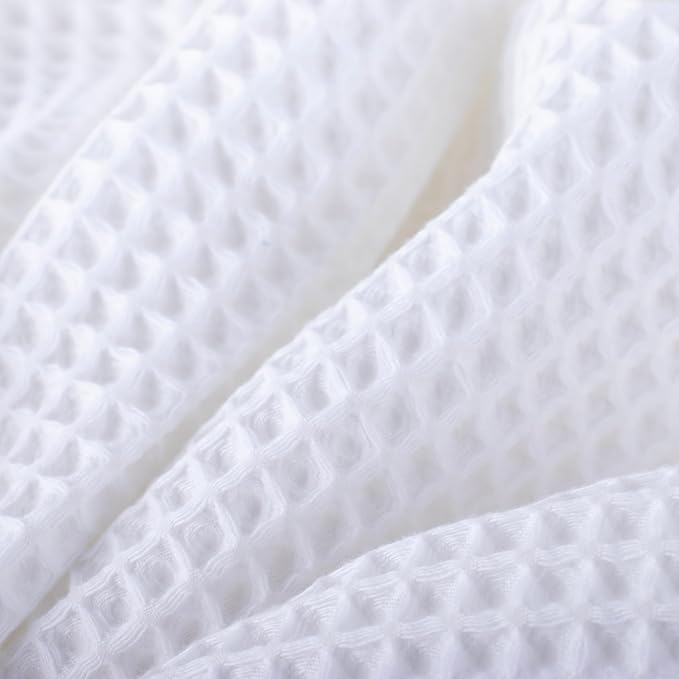 PÜSKÜL Organic Waffle Hand & Kitchen Towel 100% Turkish Cotton Set of 3 White - Premium Hotel Quality, Soft, Quick-Dry, Absorbent, Lint-Free Hand Towels 32X16 Inches (3, White)