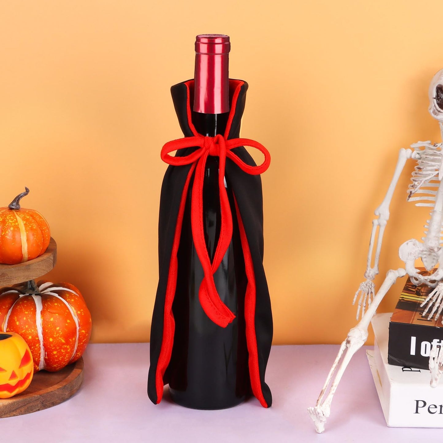 LOMIMOS Vampire Halloween Wine Bottle Cover,2pcs Dracula Halloween Wine Cover for Ghost Festival Dinner Ornament Hostess Best Party Table Decor