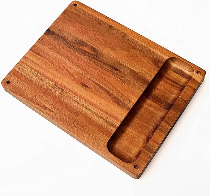 Premium Large Acacia Wood Cutting Board for Kitchen (17x13 inches) Extra Thick 1.5 inch Chopping Board with Juice Groove. Non slip Reversible Butcher Block Countertop & Charcuterie gift set…