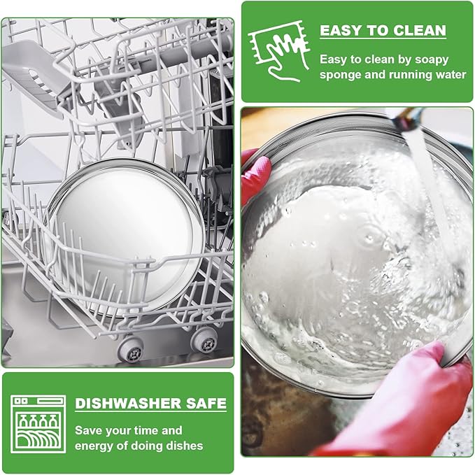 P&P CHEF 10 Inch Pizza Pan, Stainless Steel Round Pizza Tray Baking Pans, Pizzas Plate Serving Tray for Cookie Meat, Oven & Dishwasher Safe & Easy Cleaning, (Mirror Finish) - 3 Pieces