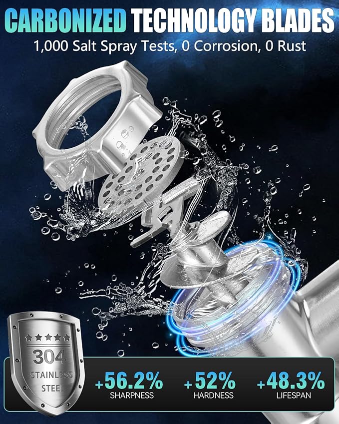 5.0 Upgrade Electric Meat Grinder【NO.1 Germany 3500W Super Motor】【SGS Certified SUS304 Blade & Plate】3-Second Fast Meat Grinding, Perfect For Meat Grinders For Home Use (GRAY)
