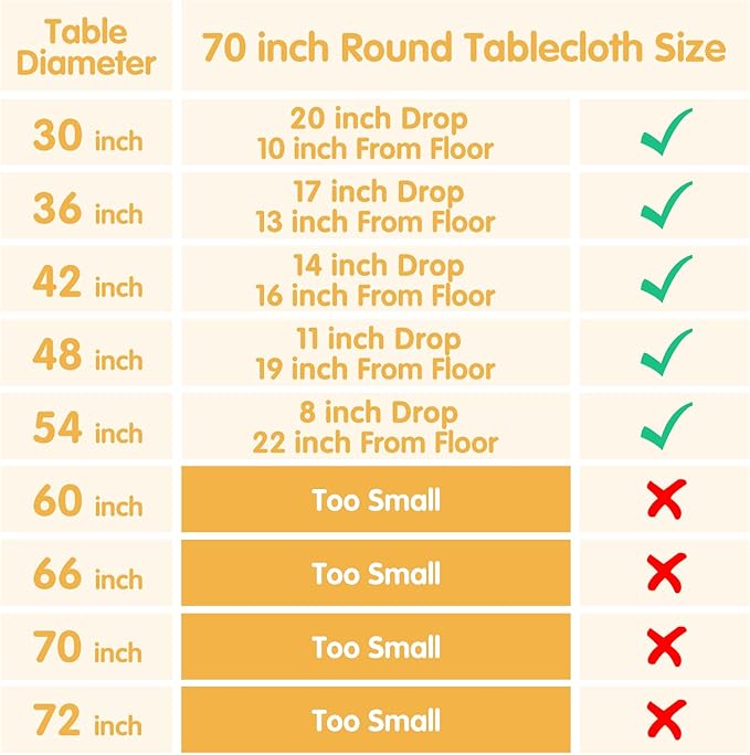 BRILLMAX 6 Pack White 70 Inch Round Tablecloths Fit 30" to 54" Tables (8-20" Drop) - Circle Bulk Linen Polyester Fabric Washable Cloth Cover for Wedding Reception Banquet Birthday Party Buffet