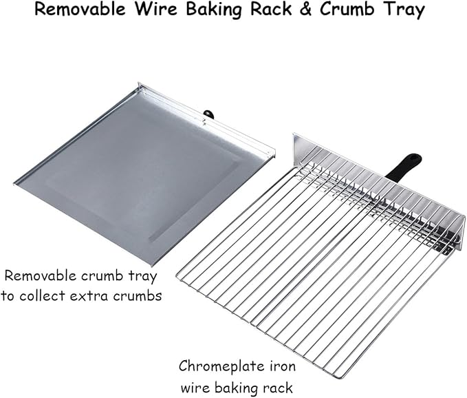 Happygrill Electric Pizza Oven Stainless Steel Pizza Baker Kitchen Pizza Toaster Pizza Maker with Handle & Removable Tray