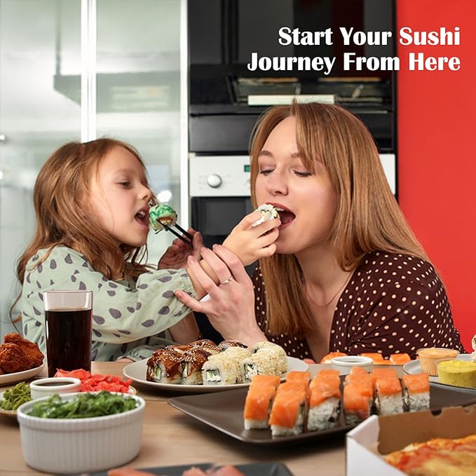 Sushi Making Kit, Sushi Roller, Sushi Bazooka, Sushi Maker, Bamboo Sushi Rolling Mat For Beginners (White)