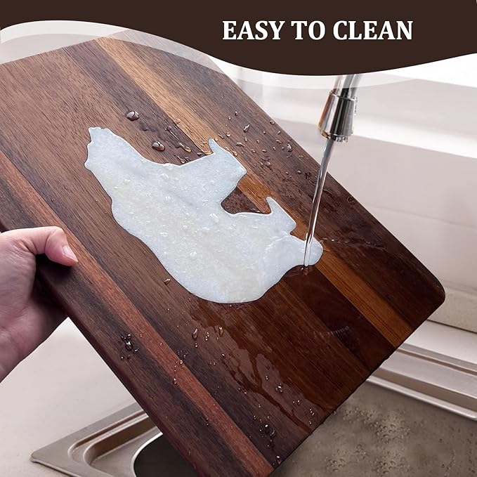 Acacia Wood Cutting Boards with Marble Cheese Board Large Charcuterie Boards Serving Boards for Steak Fruits 16.5x11 inches Housewarming Gifts