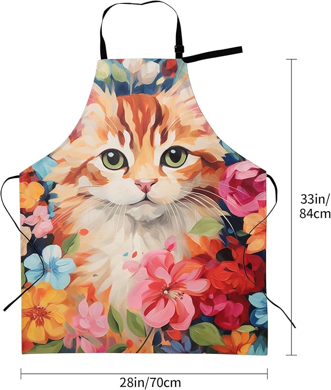Funny Animal Apron with 2 Pockets Waterproof for Men Women Kitchen Garden Decor
