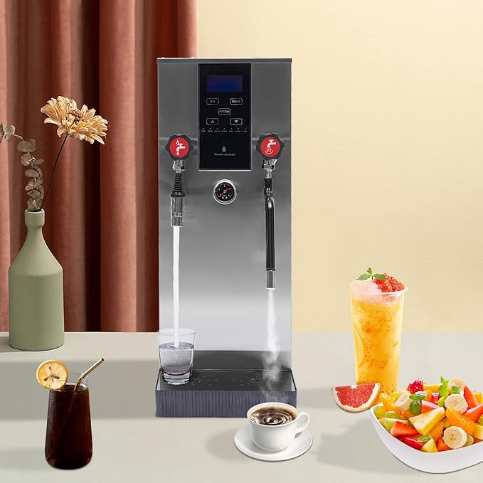 Espresso Machine, 12L 4 in 1 2500W 4 Bar 360° Water Valve Professional Commercial Steam Water Boiling Machine Coffee Maker Foam Maker for Cappuccino, Latte, Coffee, Milk, Bubble Tea, Milk Tea
