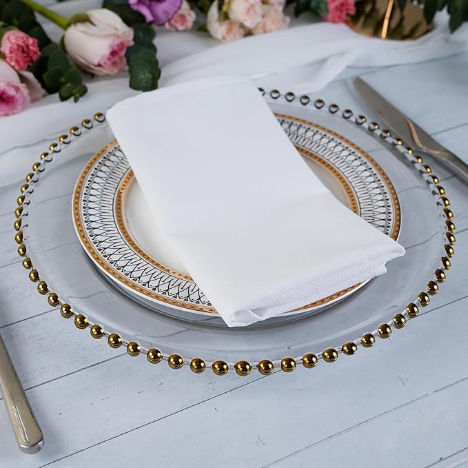 Solid Color Linen Blended Thin Dinner Cloth Napkins - Set of 12 (40 x 40 cm) - for Events & Home Use (White)