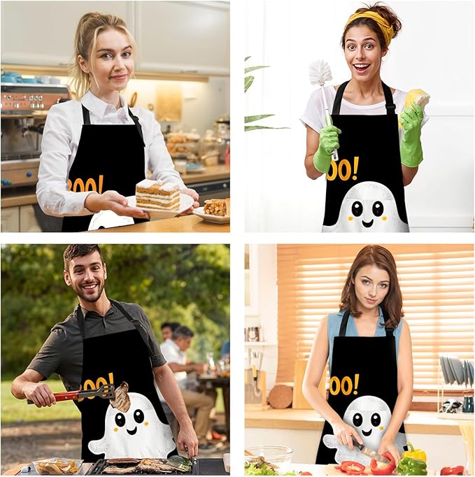 Halloween Apron Home Kitchen Cooking Baking Gardening for Women Men with Pockets waterproof 32x28 inch