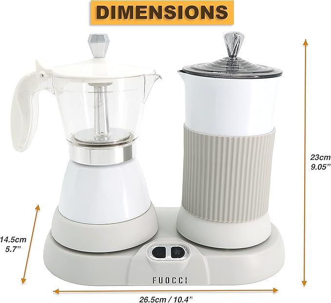Espresso Maker With Milk Frother; 3 Cups Italian Coffee Maker; Electric Moka Pot And Frother For Cappuccino, Mocha, Latte Macchiato Cuban Coffee Maker Electric Cafeteras Electricas Modernas