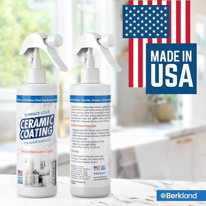 Home Ceramic Coating for Stainless Steel, Glass and Countertops - Seal, Protect & Shine for the Kitchen & Bathroom - Fights Fingerprints, Grime and Stains in Your Life - 8 fl oz - Proof It Works