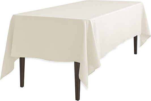 LinenTablecloth 60 x 102-Inch Rectangular Polyester Tablecloth Ivory