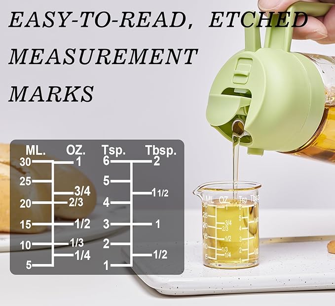 Ackers Etching Scale Measuring Glass V-Shaped Spout Made of High Borosilicate Glass Measuring for Kitchen or Restaurant, Easy to Read,30ML (1 Oz) 丨(2 Pack)