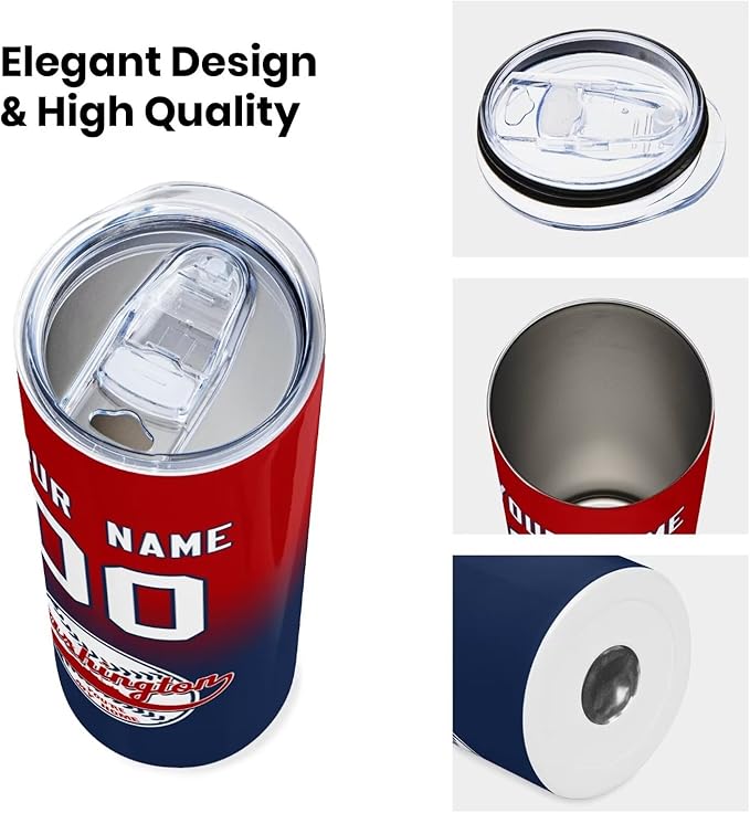 Custom Tumbler Stainless Steel Cup Personalized Baseball Vacuum Insulation Travel Mug Add Your Name Number Fans Gift for Baseball Fans