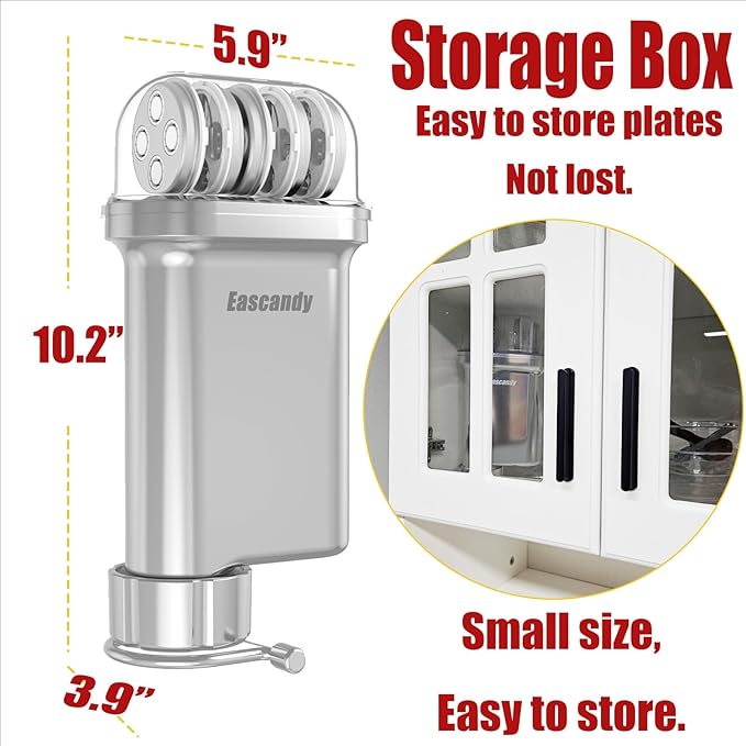 Metal Gourmet Pasta Press Attachment for KitchenAid Stand Mixer – Durable Pasta Maker Attachment with 5 Interchangeable Plates for Spaghetti, Bucatini, Fusilli, Large & Small Macaroni