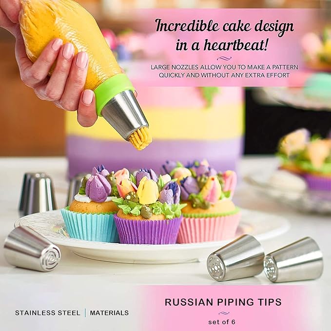 Cake Decorating Supplies Kit 464 Pcs with Non-Slip Cake Turntable and Springform Cake Pans，Icing Piping Tips Set，Chocolate Mould & Muffin Cups，Baking Supplies for Beginners and Cake Lovers