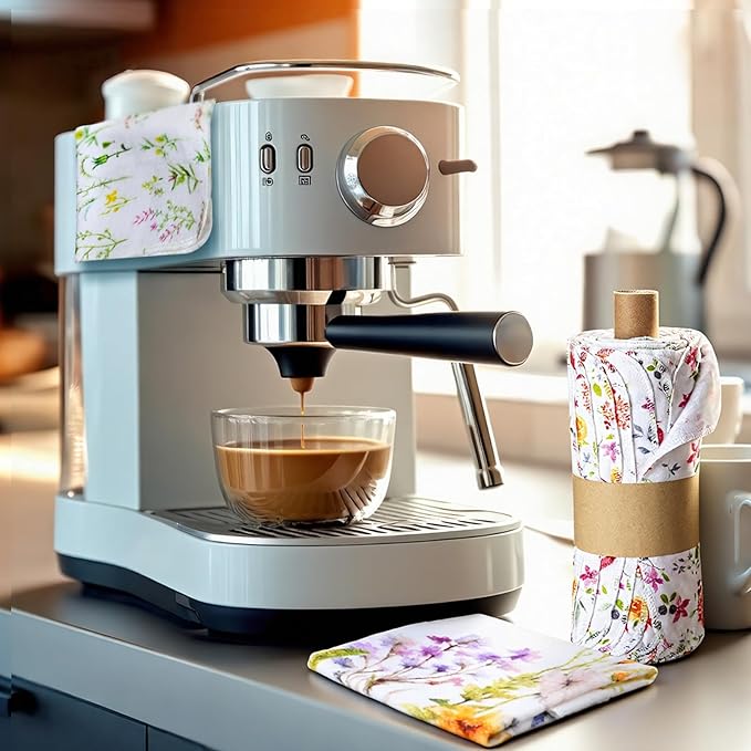 90 Pack Reusable Cleaning Cloths Washable Cotton Kitchen Dish Towels for Home Christmas Party Supplies Bulk, 9.84x11.81in (Wildflowers)