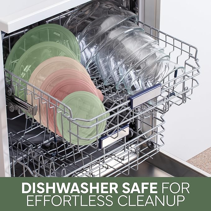 COOK WITH COLOR 12 Pc Glass Mixing Bowl Set with Lids – Borosilicate Glass Nesting Bowls for Cooking, Baking and Meal Prep, Multicolor