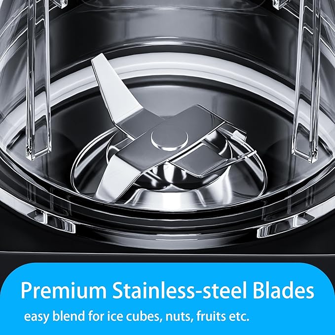 Blender with Meat Grinder & 3 Jars (40oz/24oz/10oz) - 2-Speed Pulse Control for Smoothies, Ice Crushing, Frozen Fruit, Grinding & Mixing - Includes 17oz Food Processor, To-Go Cups