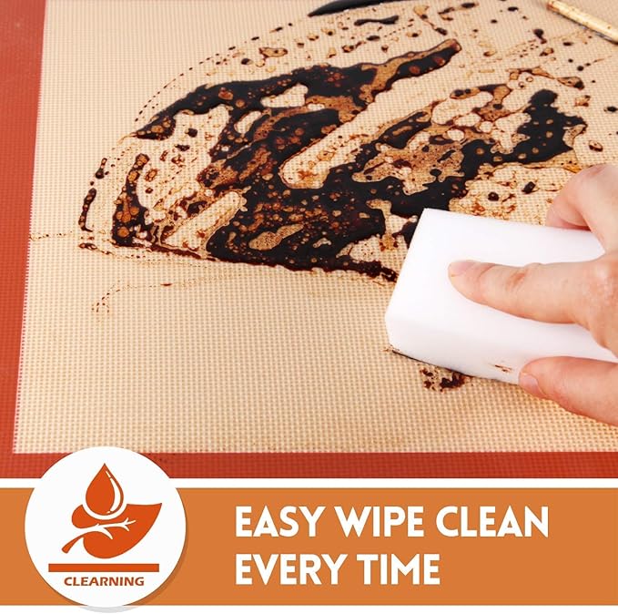 STATINT Non-Stick Silicone Baking Mat, Premium Food Safe - Pack of 4