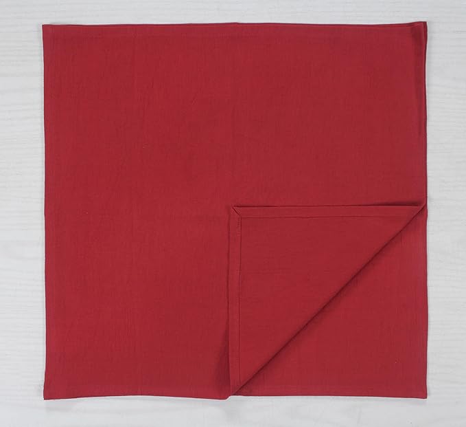 ANA Cloth Napkins Set of 12 (17.5x17.5) inch 100% Cotton Dinner Napkin Washable Hotel Quality Reusable Kitchen & Table Linen for Fall Thanksgiving Family Dinners Weddings & Everyday Use - Red