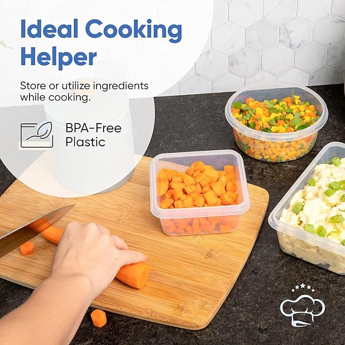 Chef's Path 72 Piece Airtight Food Storage Containers with Lids, 36 Containers and Lids, Stackable Kitchen and Pantry Canisters for Meal Prep and Food Storage - Transparent