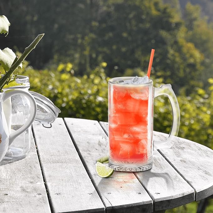 12 Libbey Beer Mugs Set, 12 oz. - Groomsmen Glassware - Clear