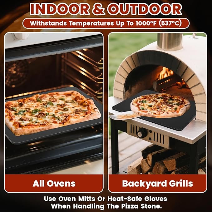 1MORE Pizza Steel for Oven,16"x13"Steel Pizza for Grill,1/4" Thick Pre-Seasoned Pizza Cooking Steels for Artisan Pizza, Bread, BBQ Restaurant-Quality Crisp Crust | Perfect for Oven Baked